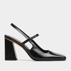 NWT- Elegant Black Women's Slingback Heels 8,5 real leather